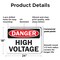 Signmission High Voltage Danger Sign, Plastic, 24in W x 18in L, 2PK OS-2PACK-DS-P-1824-L-19395 - alternate 2